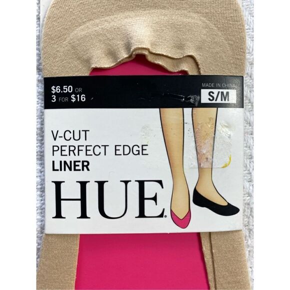 HUE S/M V-CUT Perfect Edge Liners - 3 Pair Shoe Size 4-7 - Picture 3 of 7